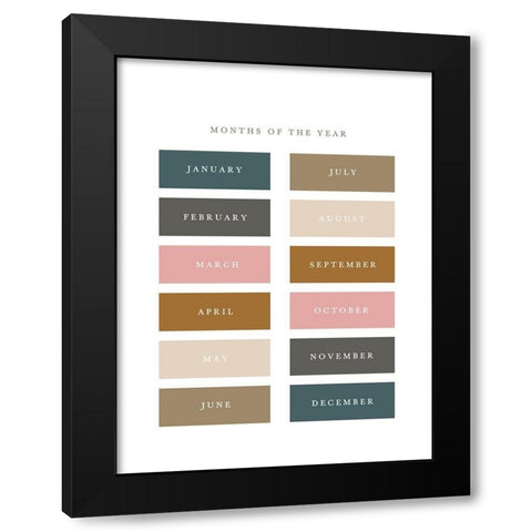 Months of the Year Fall Gems Black Modern Wood Framed Art Print with Double Matting by Straatsma, Leah