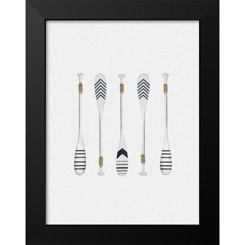 Paddles Black Modern Wood Framed Art Print by Straatsma, Leah