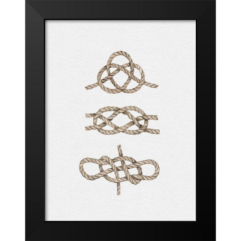 Sailor Knots Black Modern Wood Framed Art Print by Straatsma, Leah