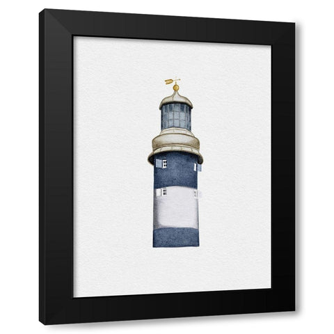 Lighthouse Black Modern Wood Framed Art Print by Straatsma, Leah