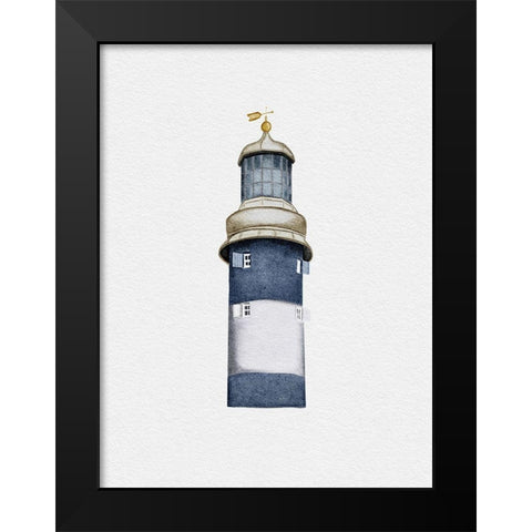Lighthouse Black Modern Wood Framed Art Print by Straatsma, Leah