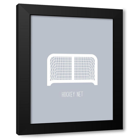 Hockey Net Black Modern Wood Framed Art Print with Double Matting by Straatsma, Leah