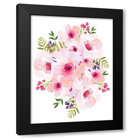 Floral Bouquet Black Modern Wood Framed Art Print by Straatsma, Leah