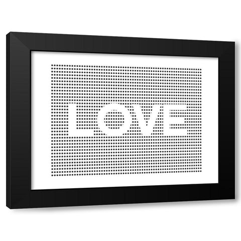 Love Dots Black Modern Wood Framed Art Print with Double Matting by Straatsma, Leah