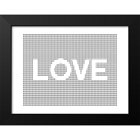 Love Dots Black Modern Wood Framed Art Print by Straatsma, Leah
