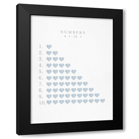 Numbers 1-10 Blue Black Modern Wood Framed Art Print with Double Matting by Straatsma, Leah
