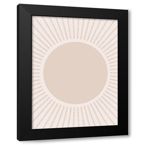 Peach Sunburst Black Modern Wood Framed Art Print by Straatsma, Leah