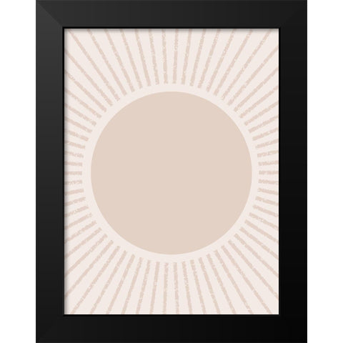 Peach Sunburst Black Modern Wood Framed Art Print by Straatsma, Leah