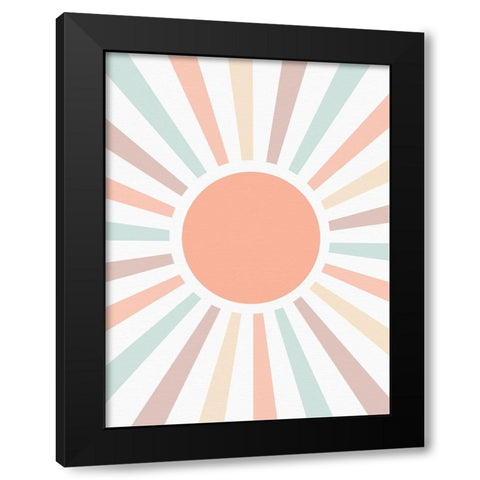 Retro Rainbow Pastel Black Modern Wood Framed Art Print by Straatsma, Leah