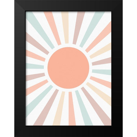 Retro Rainbow Pastel Black Modern Wood Framed Art Print by Straatsma, Leah