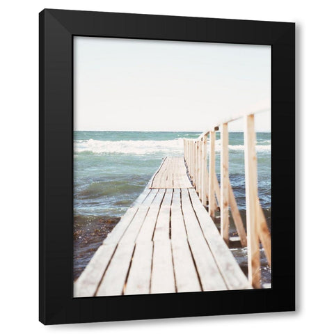 Rosy Boardwalk Black Modern Wood Framed Art Print with Double Matting by Straatsma, Leah