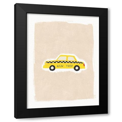 NYC Taxi Black Modern Wood Framed Art Print with Double Matting by Straatsma, Leah