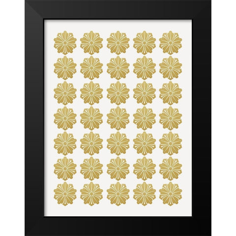 Gilded Flowers Black Modern Wood Framed Art Print by Straatsma, Leah