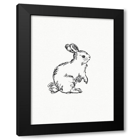 Vintage Hare Black Modern Wood Framed Art Print with Double Matting by Straatsma, Leah