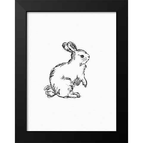 Vintage Hare Black Modern Wood Framed Art Print by Straatsma, Leah