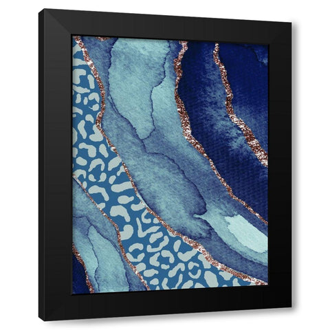 Ocean Cheetah Black Modern Wood Framed Art Print by Straatsma, Leah