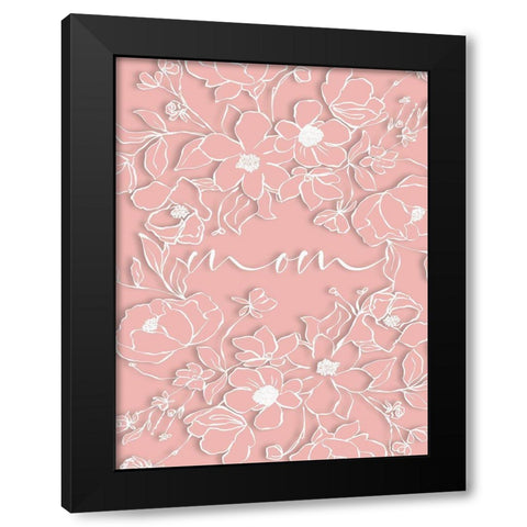 Mom Paper Cut Out Black Modern Wood Framed Art Print with Double Matting by Straatsma, Leah