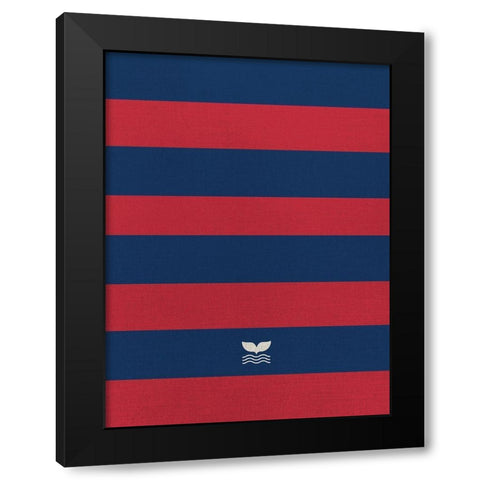 Striped Whale Black Modern Wood Framed Art Print by Straatsma, Leah