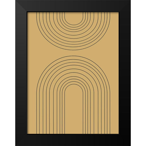 Abstract Rainbow Ochre Black Modern Wood Framed Art Print by Straatsma, Leah