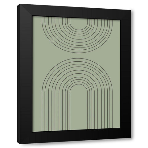 Abstract Rainbow Reseda Black Modern Wood Framed Art Print by Straatsma, Leah