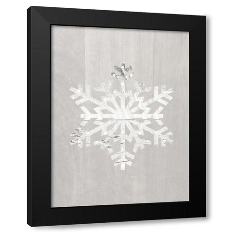 Wooden Snowflake Driftwood 1 Black Modern Wood Framed Art Print with Double Matting by Straatsma, Leah