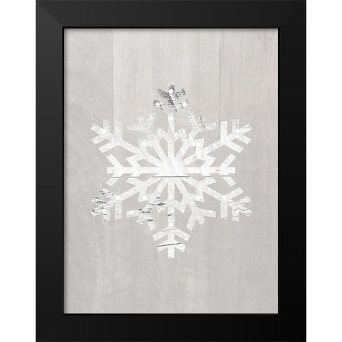 Wooden Snowflake Driftwood 1 Black Modern Wood Framed Art Print by Straatsma, Leah