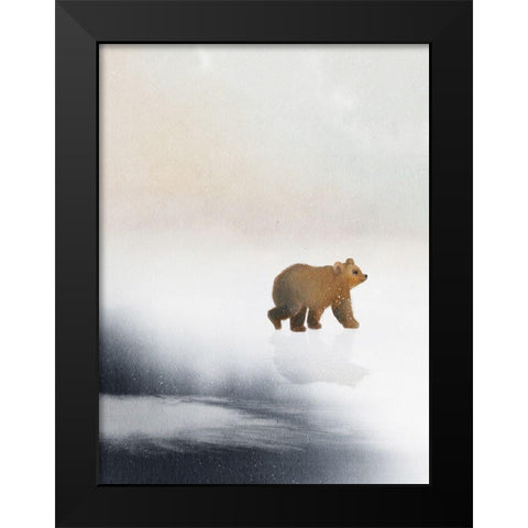 Bear On Ice Black Modern Wood Framed Art Print by Straatsma, Leah