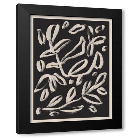 Botanical Vines 3 Black Modern Wood Framed Art Print with Double Matting by Straatsma, Leah