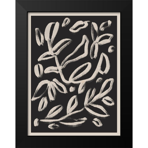 Botanical Vines 3 Black Modern Wood Framed Art Print by Straatsma, Leah