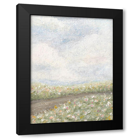 Pastel Oil Floral Fields Black Modern Wood Framed Art Print by Straatsma, Leah