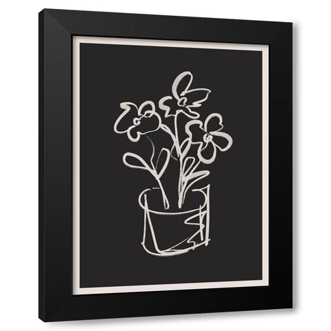 Still Life Peonies in Vase Black Modern Wood Framed Art Print with Double Matting by Straatsma, Leah