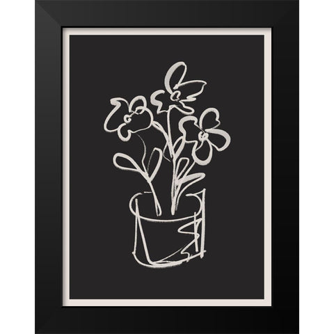 Still Life Peonies in Vase Black Modern Wood Framed Art Print by Straatsma, Leah