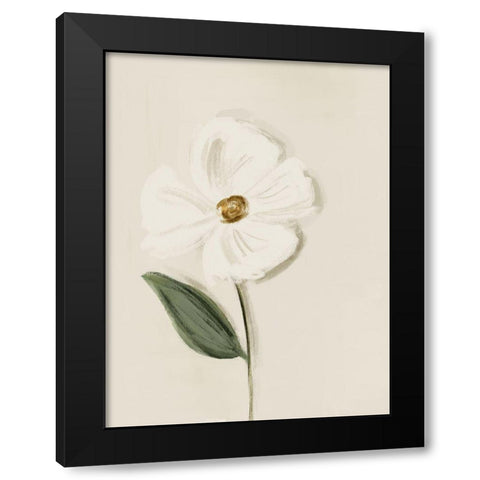 White Flower 2 Black Modern Wood Framed Art Print with Double Matting by Straatsma, Leah