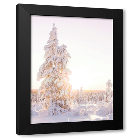 Cotton Candy Christmas Black Modern Wood Framed Art Print by Straatsma, Leah