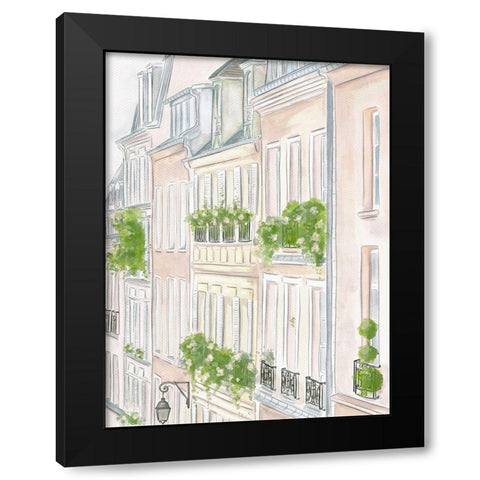 My View In Paris Black Modern Wood Framed Art Print by Straatsma, Leah