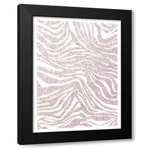 Glitter Zebra V2 Black Modern Wood Framed Art Print by Straatsma, Leah