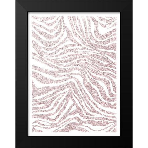 Glitter Zebra V2 Black Modern Wood Framed Art Print by Straatsma, Leah