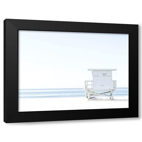 Beach Hut  Coastal 1 Black Modern Wood Framed Art Print with Double Matting by Straatsma, Leah