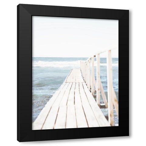 Beach Boardwalk Coastal 1 Black Modern Wood Framed Art Print by Straatsma, Leah