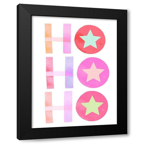 Ho Ho Ho Black Modern Wood Framed Art Print by Straatsma, Leah