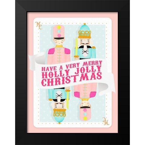 Holly Jolly Playing Card Black Modern Wood Framed Art Print by Straatsma, Leah