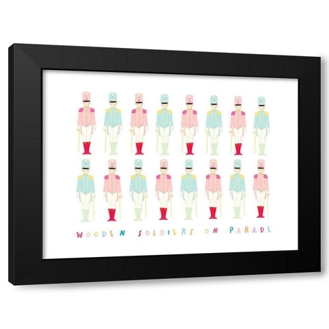 Wooden Soldiers Black Modern Wood Framed Art Print by Straatsma, Leah