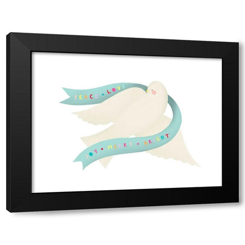 Peace Love Dove Black Modern Wood Framed Art Print by Straatsma, Leah