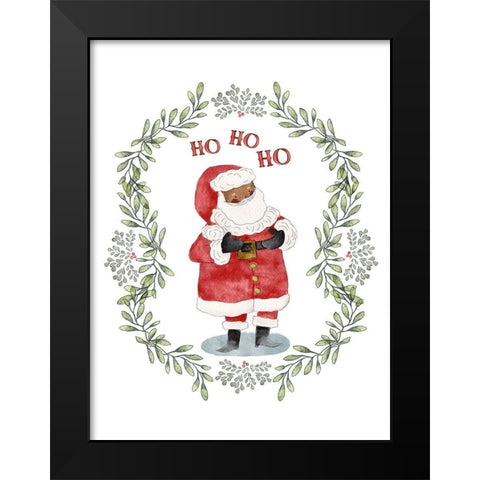 Ethnic Santa Black Modern Wood Framed Art Print by Straatsma, Leah