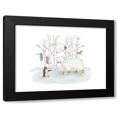 Skating Lessons Black Modern Wood Framed Art Print by Straatsma, Leah