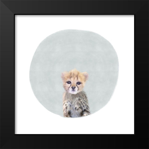 Baby Cheetah Gray Black Modern Wood Framed Art Print by Straatsma, Leah
