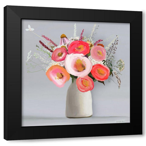 Floral in Vase 2 Black Modern Wood Framed Art Print by Straatsma, Leah