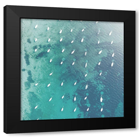 Boats in Tropical Waters Black Modern Wood Framed Art Print by Straatsma, Leah