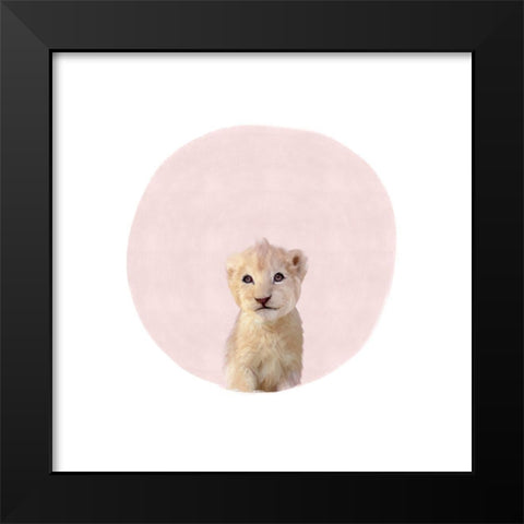 Baby Tiger Pink Black Modern Wood Framed Art Print by Straatsma, Leah