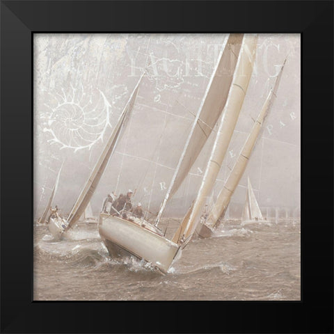 Sailboat Races II Black Modern Wood Framed Art Print by Unknown